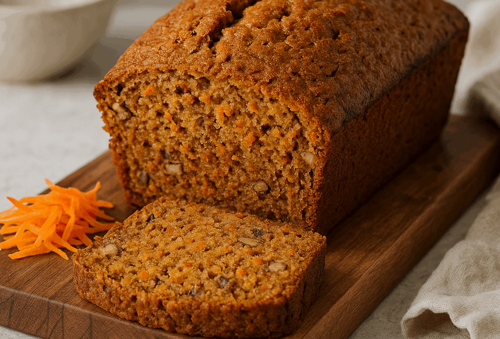 Plumcake alla carota soffice con noci e vaniglia